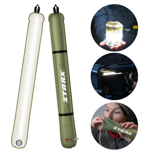 Portable Air Tube Light Foldable LED Soft Light Inflatable USB Solar Charging Waterproof Outdoor Photography Camping Lighting