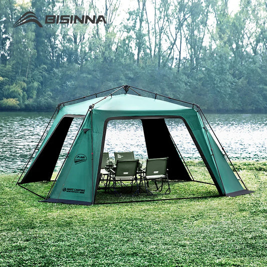 BISINNA 6-8 Persons One-touch Dome Tent Vinyl Coated Canopy Waterpoof Sunshade Shelter for Family Camping Travel Outdoors