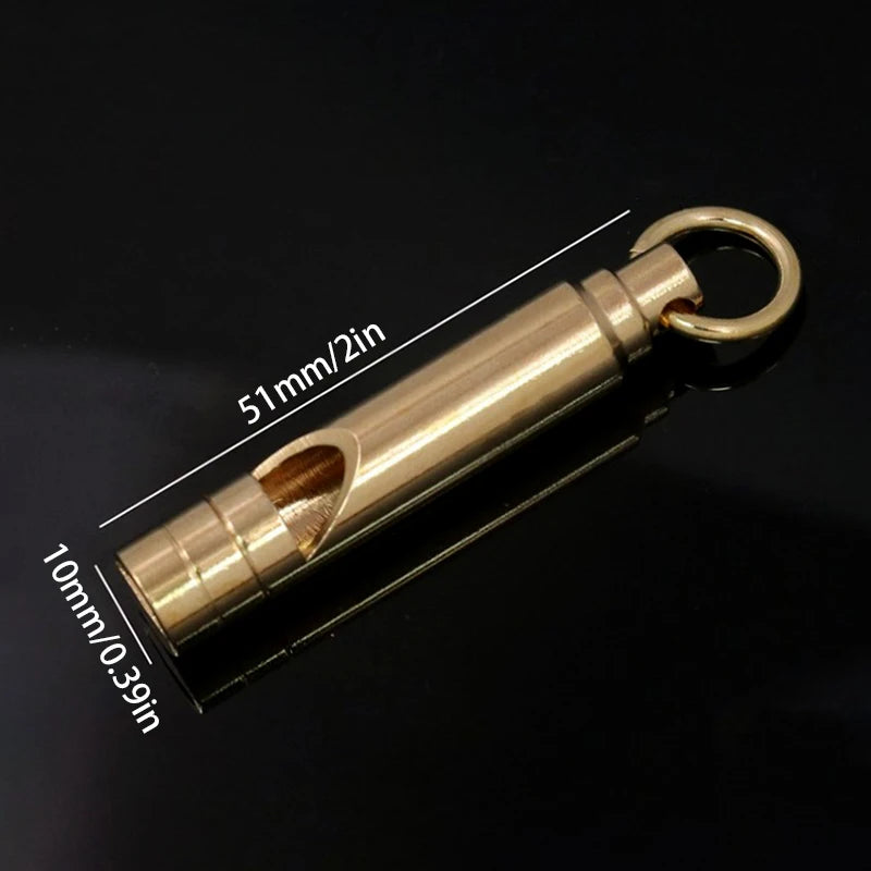 [OD] Titanium Whistle with Lanyard Emergency Safety Survival Whistle Ultralight Camping Hiking Outdoors Emergency
