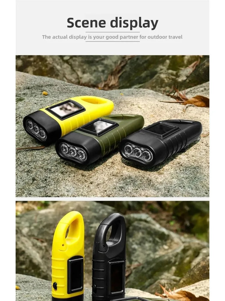Solar Powered LED Flashlights USB Charging Flashlight Survival Gear for Outdoor Camping Hiking Emergency Torch Light