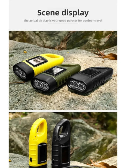 Solar Powered LED Flashlights USB Charging Flashlight Survival Gear for Outdoor Camping Hiking Emergency Torch Light