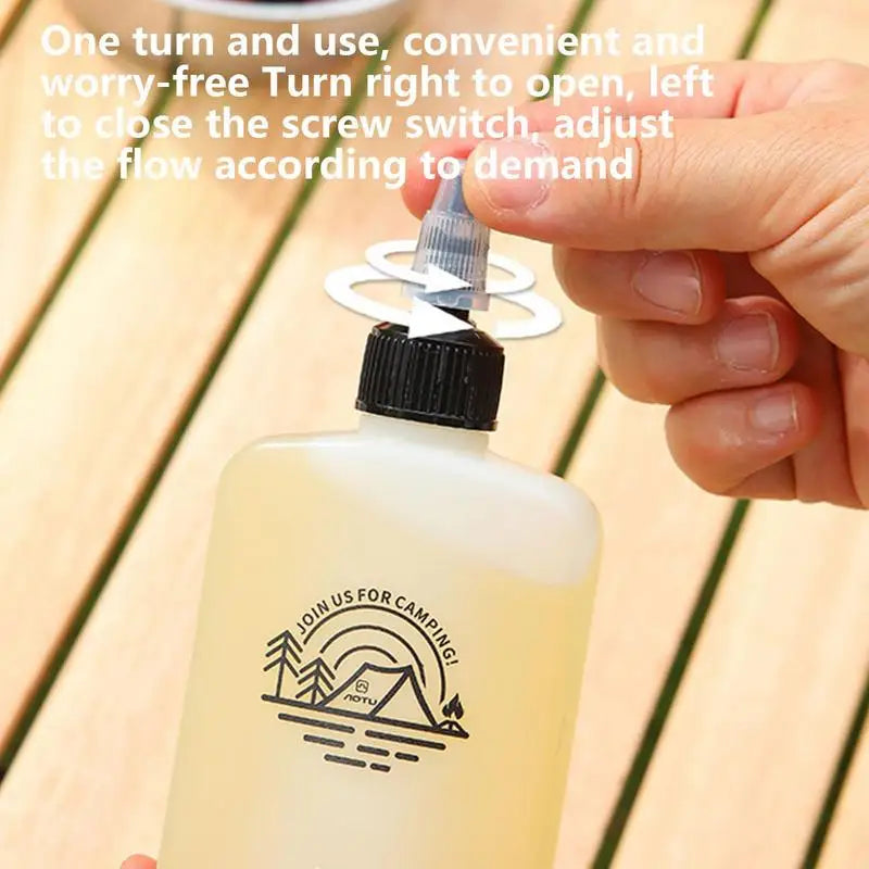Outdoor Camping Oil Dispenser Bottle 120ml Leakproof Vinegar Jar Squeeze Bottle with Twist Top Cap HDPE for Cooking Grilling