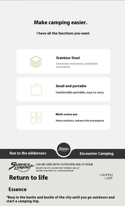 MOUNTAINHIKER GOPEAK Outdoor Candle Light Set Picnic Camping Retro Decorate Ambience Light Creative Desktop Bedside Candle Light