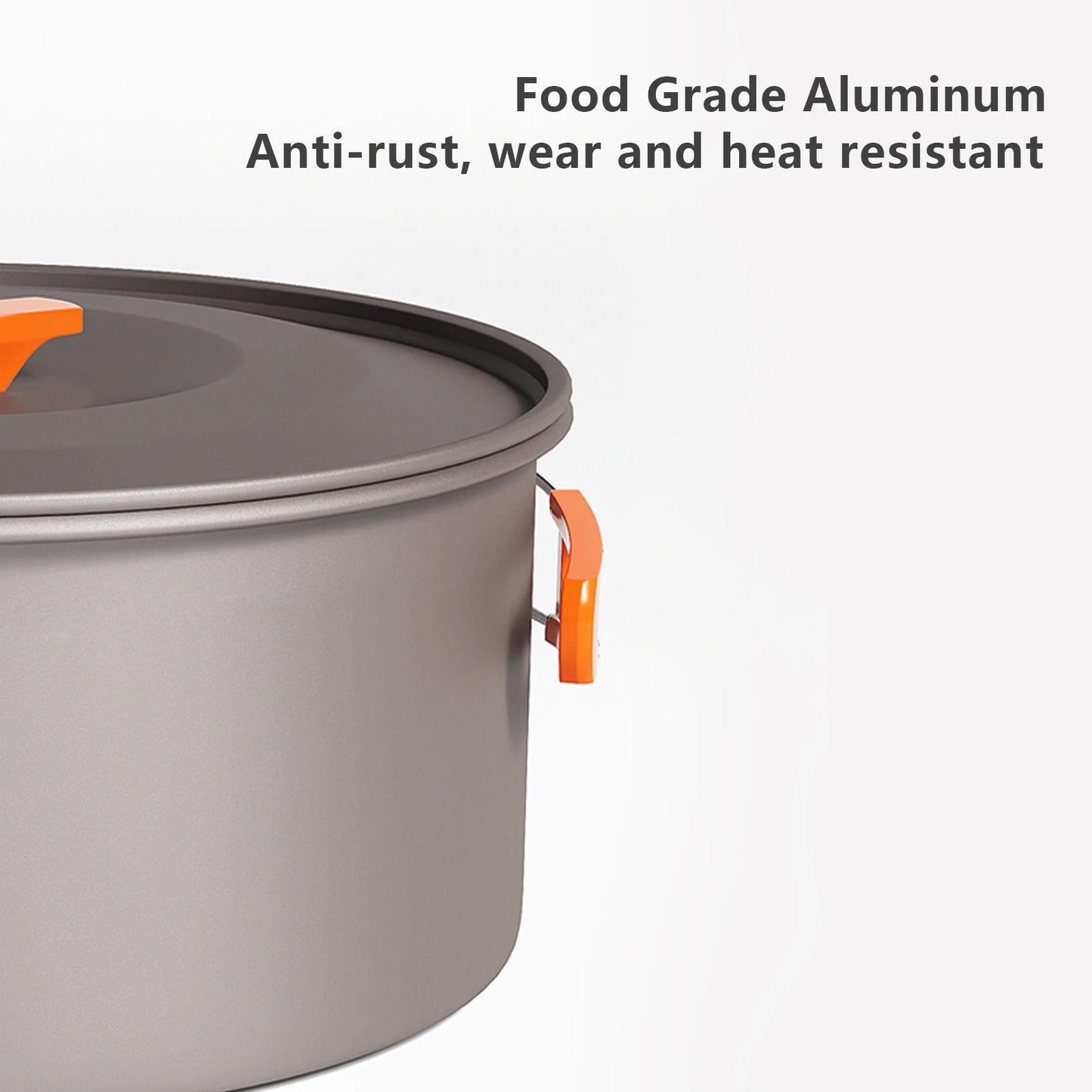 BISINNA Outdoor Aluminum Alloy Camping Cookware Utensils Water Kettle Pan Pot Cooking Set for Travelling Hiking Picnic BBQ