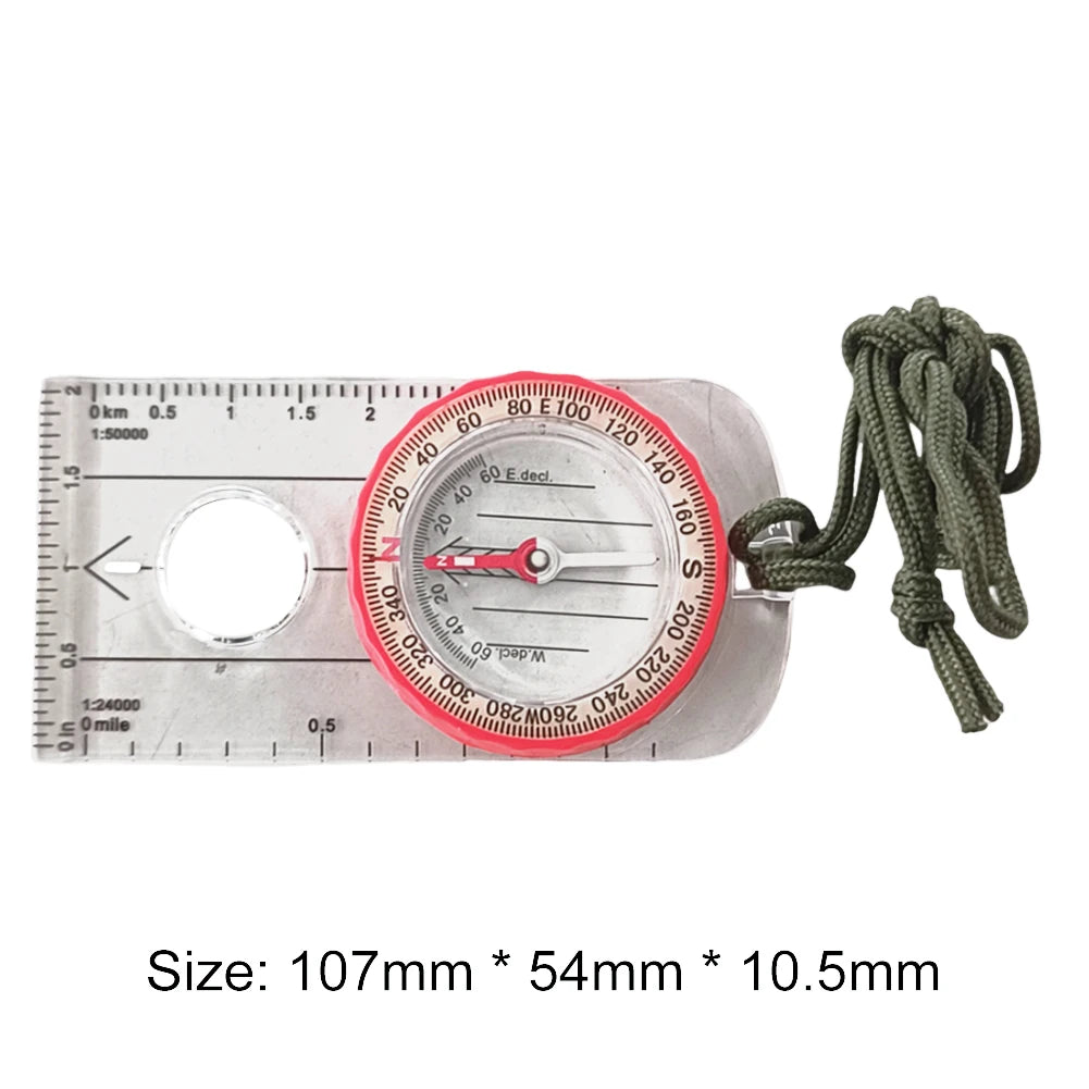Luminous Compass High Accuracy Waterproof Adventure Warehouse Compass Multifunctional Outdoor with Magnifier for Hiking Survival