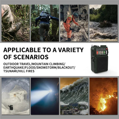 R11 Solar Hand Generator Radio Card Speaker Outdoor Emergency Disaster Prevention Survival Equipment with SOS Alarm Flashlight