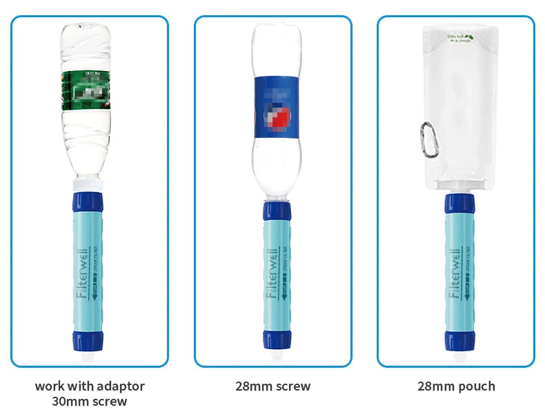 Filterwell 6L Fed Water Filter Straw Water Bag Foldable Outdoor Survival Gear Camping Hiking Travel Supplies