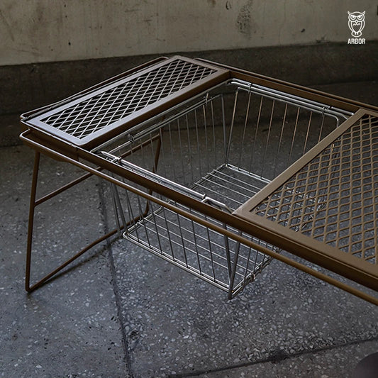 ARBOR FOLDING STAINLESS BASKET WILD CAMPING OUTDOOR