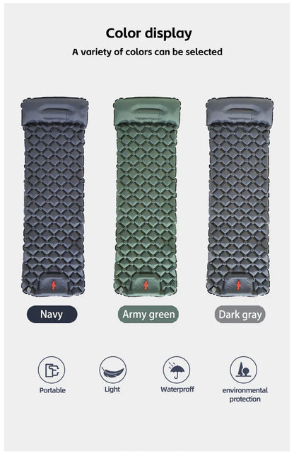 TARKA Inflatable Camping Mats Air Cushion With Pillow Outdoor Tourist Sleeping Pad Self-Inflating   Mattress For Hiking Climbing