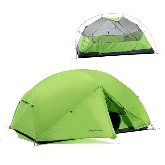 2-Person Double-Layer Camping Tent Waterproof Backpacking  Green-0