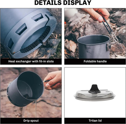 Fire-Maple G2 Petrel Ultralight Pot Lightweight Outdoor High Efficiency Heat Exchanger Pot for Hiking Travel Camping 750ML