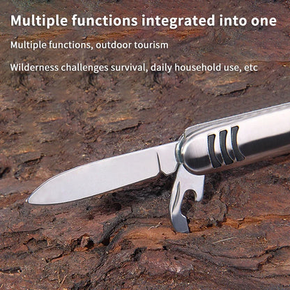 1 Piece Multifunctional Folding Stainless Steel Knife Swiss Army Knife Camping Knife Fruit Knife Barbecue Universal Knife
