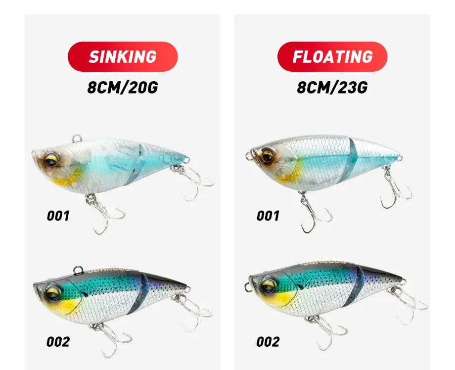 Floating Sinking Baits 2 Sections 8cm Multi Jointed Swimbait VIB Fishing Lures Swimbait for Fishing Pike Bass Fishing Tackle