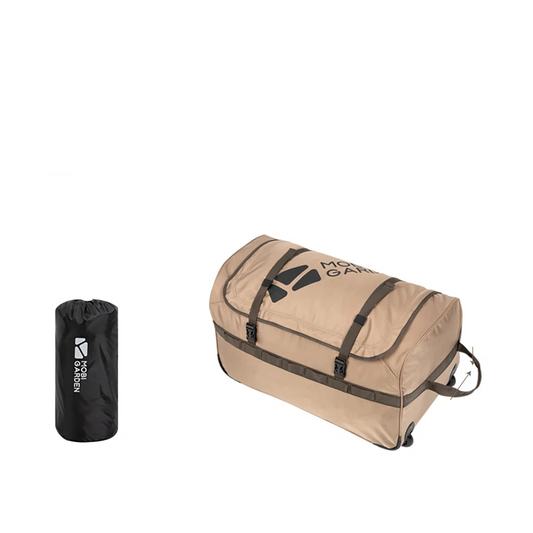 Camping Trolley Storage Bag 80L Duffel with Wheels Brown-0
