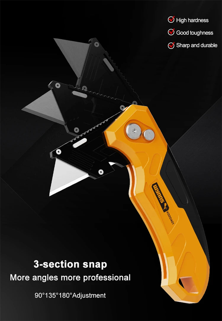 WYNNS Heavy Duty Box Cutter Folding Utility Knife Quick Change Blades SK5 Blades Cutting Tool Cutter for Cartons Cardboard Box