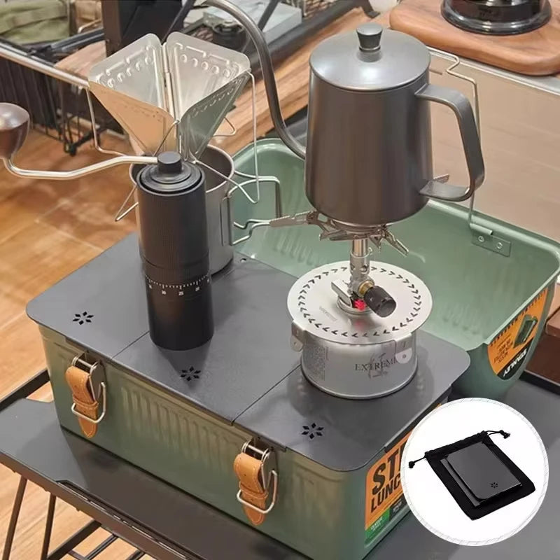 Folding Table Top Aluminum Alloy Table Board Plate Mini Shelf Table Board Felt Lining For Stanley Lunch Box 9.4L Camping Gear