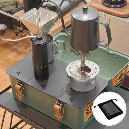 Folding Table Top Aluminum Alloy Table Board Plate Mini Shelf Table Board Felt Lining For Stanley Lunch Box 9.4L Camping Gear