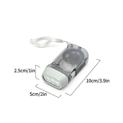 Outdoor Self-Powered Dynamo Flashlight Camping Hiking Hand Pressing Flashlight Camping Equpment Mini Portable LED Flashlight