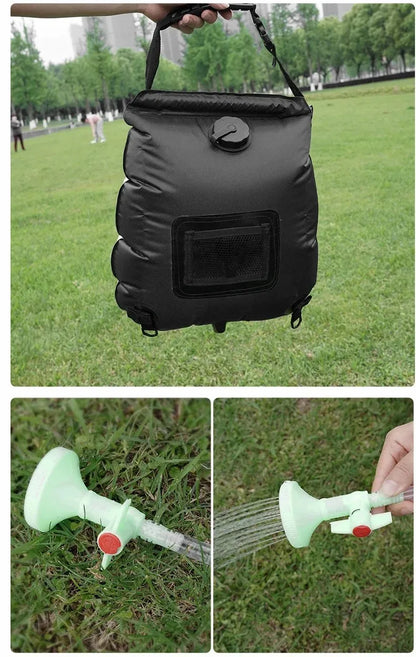 Outdoor New 20L Solar Energy Heat Camp Shower Bag Camping Shower Portable Shower Bag