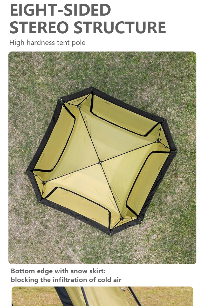 BISINNA 6-8 Persons One-touch Dome Tent Vinyl Coated Canopy Waterpoof Sunshade Shelter for Family Camping Travel Outdoors