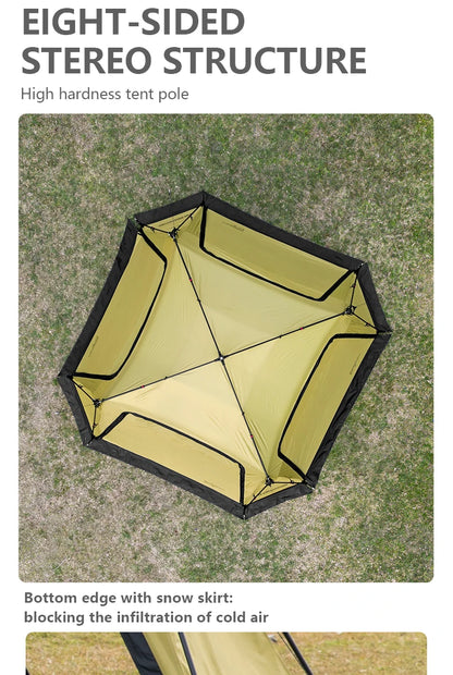 BISINNA 6-8 Persons One-touch Dome Tent Vinyl Coated Canopy Waterpoof Sunshade Shelter for Family Camping Travel Outdoors