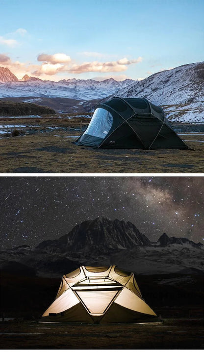 3FUL GEAR 2.0 Beetle 16 Dome Tent 70D Nylon Spherical Tent Breathable Large Space Tunnel Tent With Chimney Mouth Camping Hiking