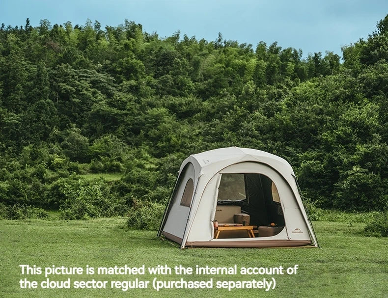 Naturehike Cloud World Awning 4 Persons Tarp Shelter Canopy 10㎡ Camping Large Shade Titanium Vinyl Black UPF50+ Waterproof Tent