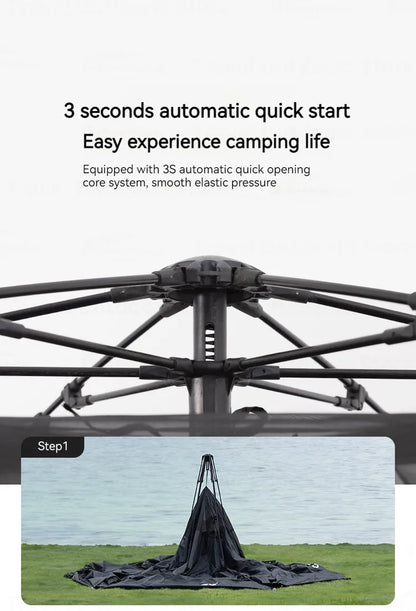 Naturehike Blackdog One-touch Tent Outdoor Automatic Tent Camping Dome Hexagonal Black Coated Quick Open Waterproof Shelter 150D