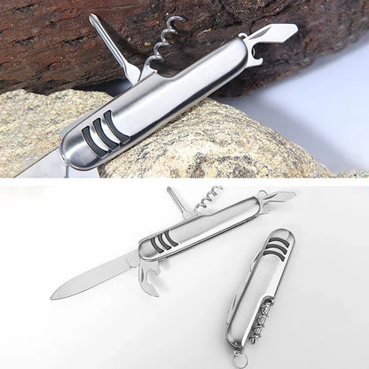 1 Piece Multifunctional Folding Stainless Steel Knife Swiss Army Knife Camping Knife Fruit Knife Barbecue Universal Knife