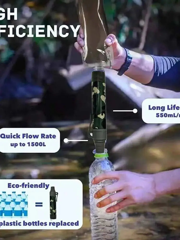 Outdoor camping emergency water filter, outdoor life emergency filtration, direct drinking, individual water purifier, steriliza