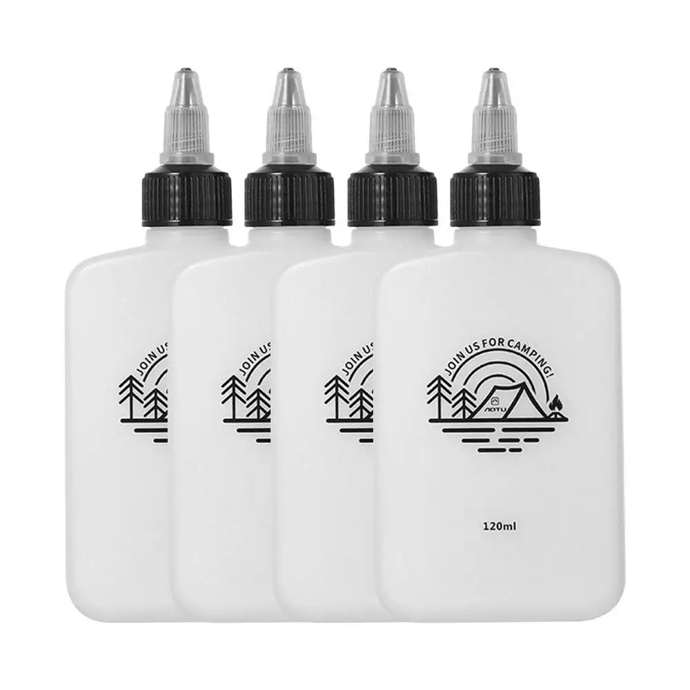 Outdoor Camping Oil Dispenser Bottle 120ml Leakproof Vinegar Jar Squeeze Bottle with Twist Top Cap HDPE for Cooking Grilling