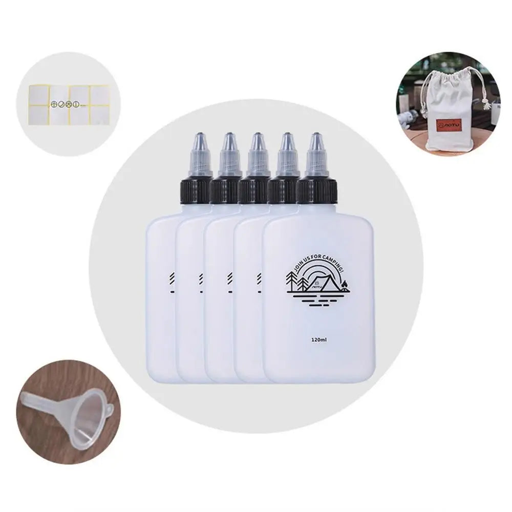 Outdoor Camping Oil Dispenser Bottle 120ml Leakproof Vinegar Jar Squeeze Bottle with Twist Top Cap HDPE for Cooking Grilling