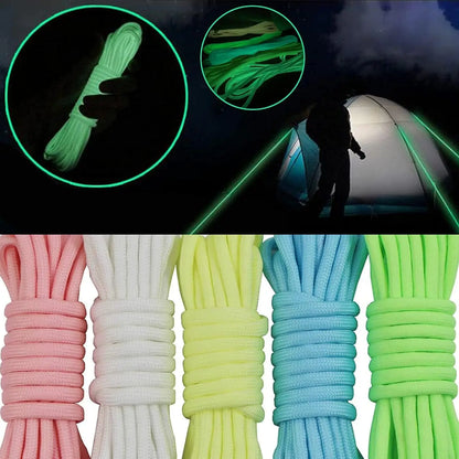 9-Core Luminous Paracord Rope 550lb 4mm Nylon Tactical Survival Parachute Rope Glow Dark Outdoor Lanyard Camping Tent Cord