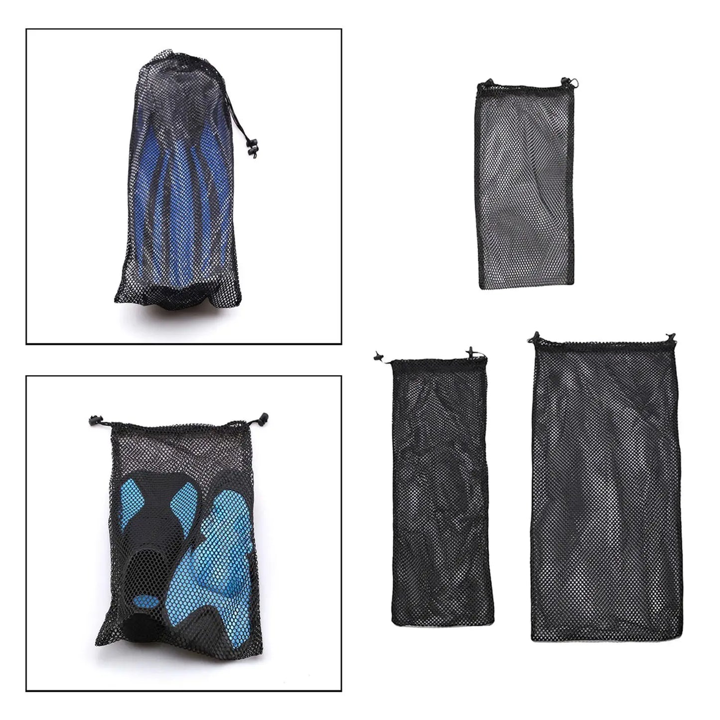 Scuba Diving Fins Bag Storage Mesh Gear Carry Bag Swimming Flippers Carrier for Water Sports Surfing Swimming Gear Travel Beach
