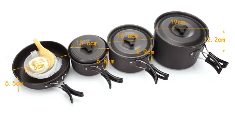 Outdoor Camping Cooking Set Nonstick Pot DS500 DS508 Cookware 3-5 Person