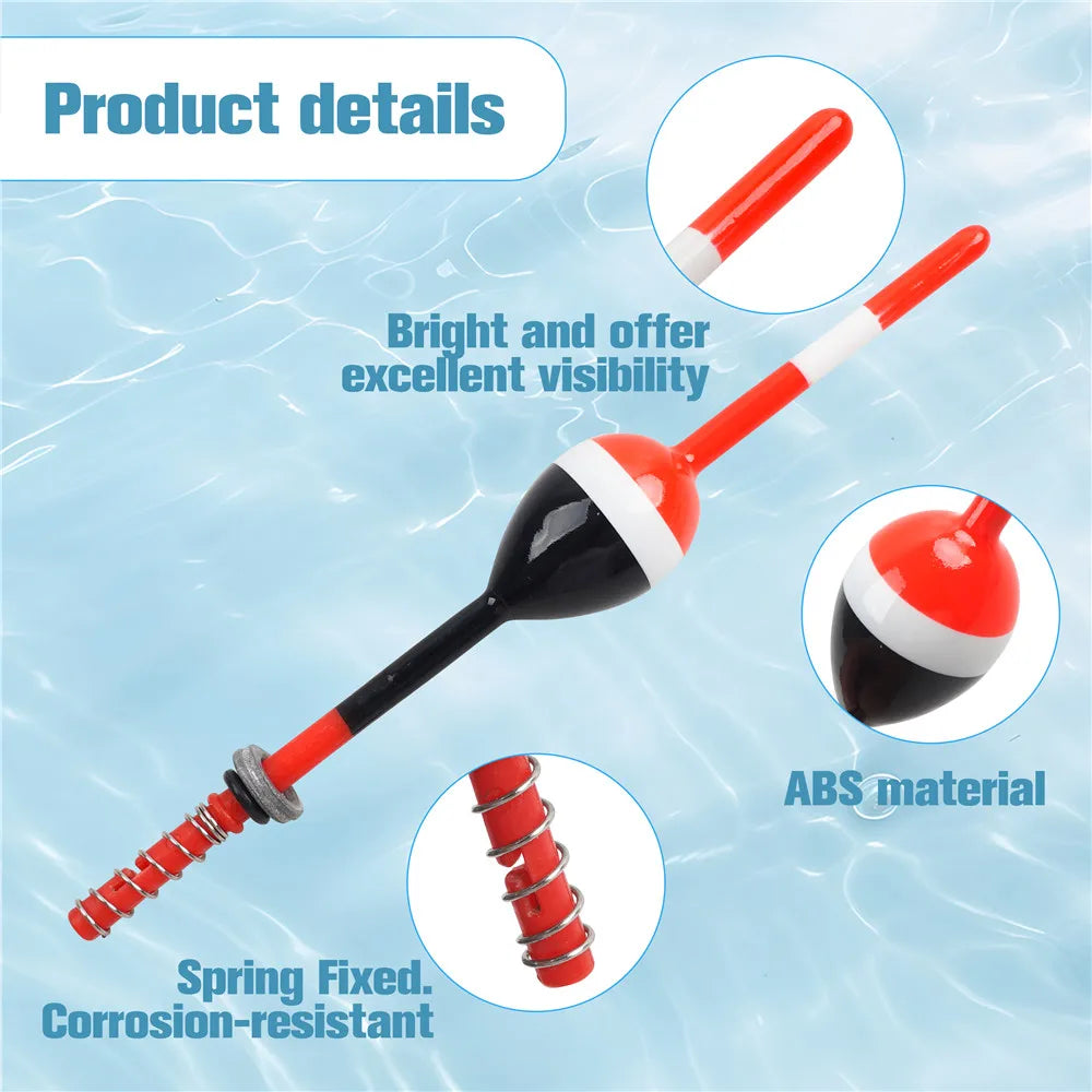 10Pcs Fishing Floats and Bobbers Balsa Wooden Spring Slip Floating Bobber for Crappie Panfish Walleyes Fixed Bobbers