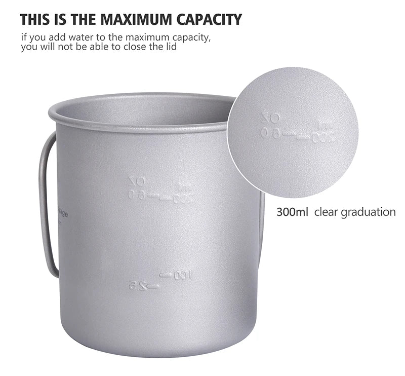 Boundless Voyage Camping Titanium Cup Mug Outdoor Tourist Picnic Cooking Hanging Pot Tableware Hiking Kitchen Equipment Cookware
