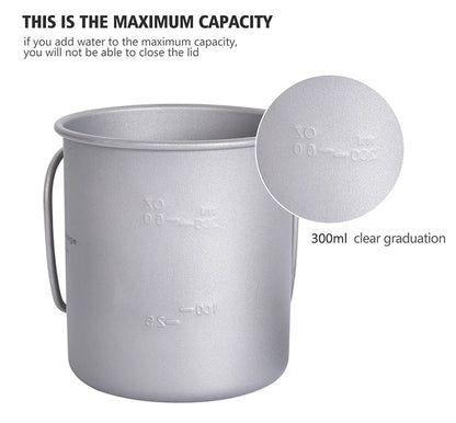 Boundless Voyage Camping Titanium Cup Mug Outdoor Tourist Picnic Cooking Hanging Pot Tableware Hiking Kitchen Equipment Cookware