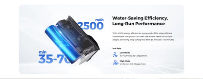 FLEXTAIL TINY SHOWER - Outdoor Camping Shower Portable Electric Shower Pump IPX7 Waterproof for Outdoor and Home Cleaning