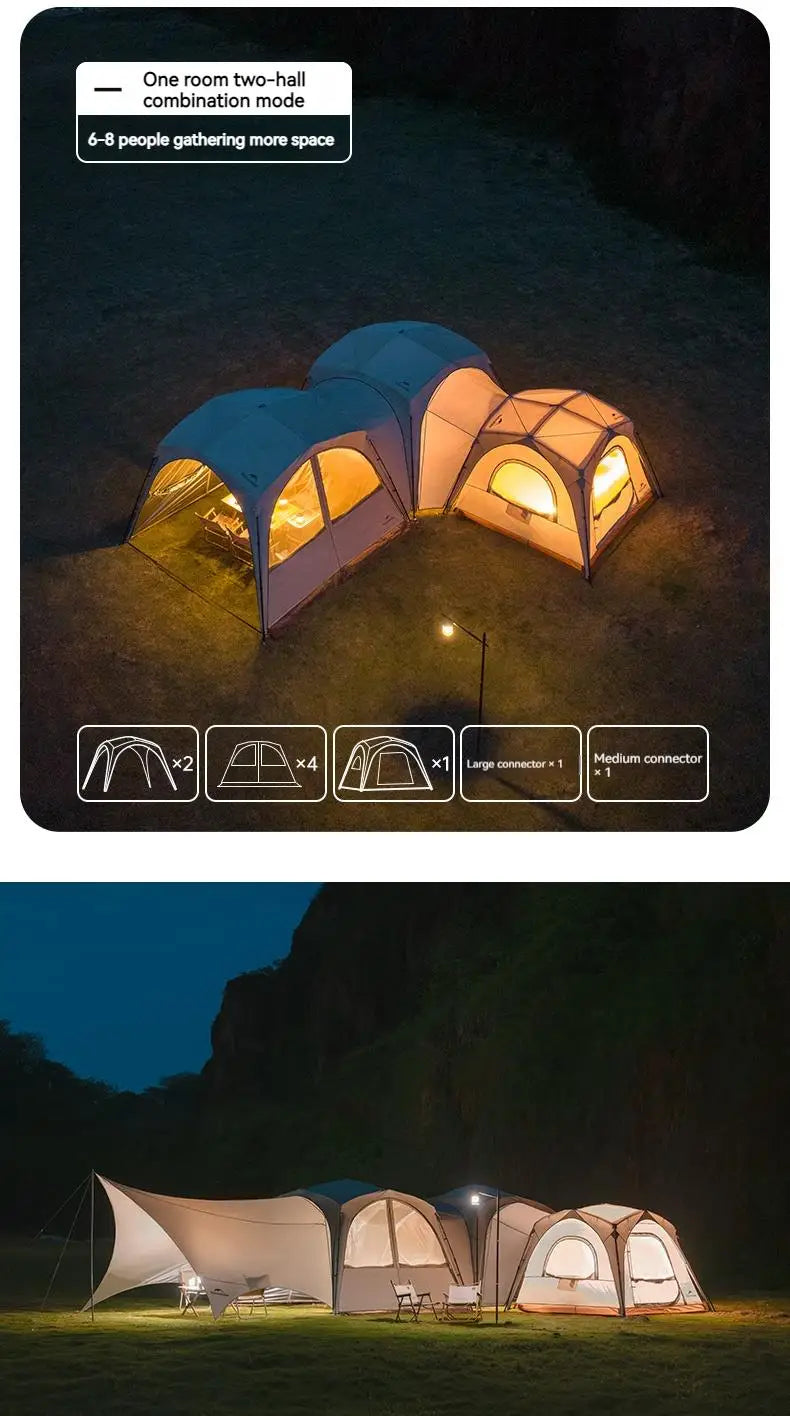 Naturehike Cloud World Awning 4 Persons Tarp Shelter Canopy 10㎡ Camping Large Shade Titanium Vinyl Black UPF50+ Waterproof Tent
