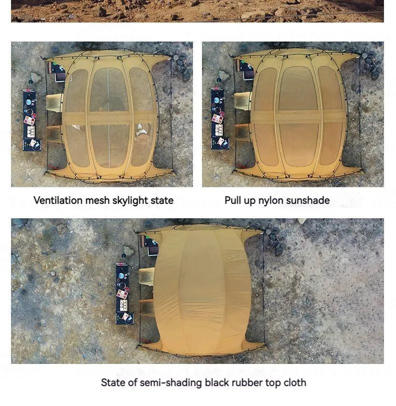 3FUL GEAR 2.0 Beetle 16 Dome Tent 70D Nylon Spherical Tent Breathable Large Space Tunnel Tent With Chimney Mouth Camping Hiking