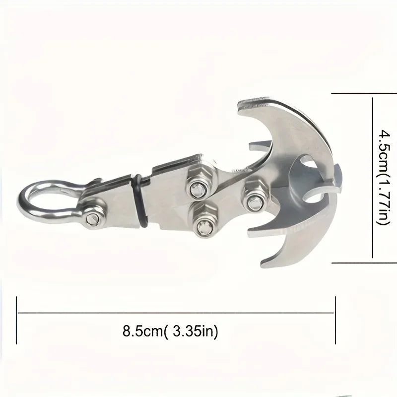 Folding Gravity Grab Hook Outdoor Rock Climbing Rescue Claw Survival Mountaineering Hook Tool Multifunctional Stainless Steel