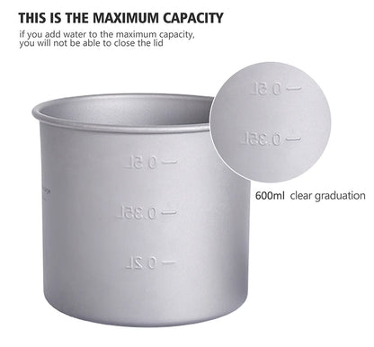 Boundless Voyage Camping Titanium Cup Mug Outdoor Tourist Picnic Cooking Hanging Pot Tableware Hiking Kitchen Equipment Cookware