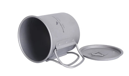 Boundless Voyage Camping Titanium Cup Mug Outdoor Tourist Picnic Cooking Hanging Pot Tableware Hiking Kitchen Equipment Cookware