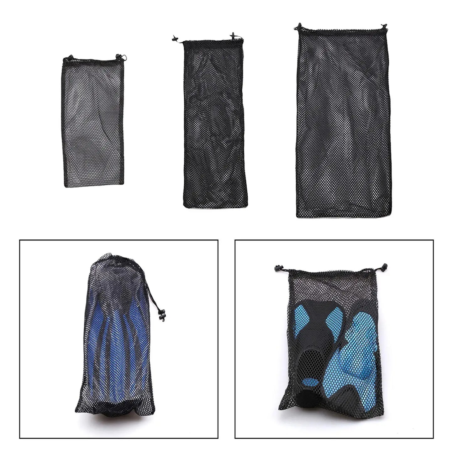 Scuba Diving Fins Bag Storage Mesh Gear Carry Bag Swimming Flippers Carrier for Water Sports Surfing Swimming Gear Travel Beach