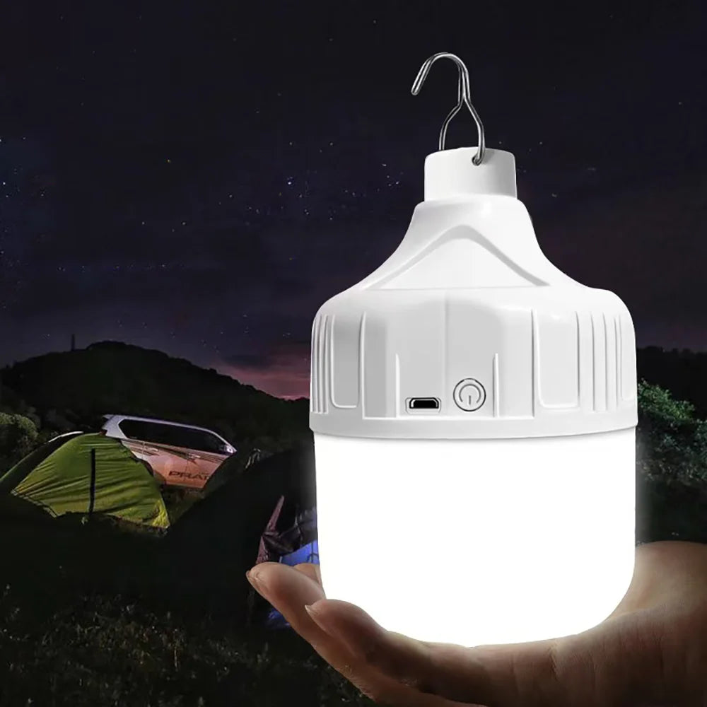 Portable LED Camping Light USB Rechargeable Multifunctional Outdoor Emergency Hanging Tent Lamp Hiking Picnics Night Lighting