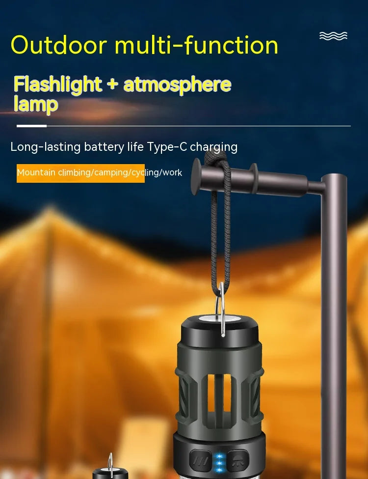 Multi-function Camping Mosquito Lamp Rechargeable Portable LED Flashlight Outdoor Lighting Mosquito Repellent Light with Tripod
