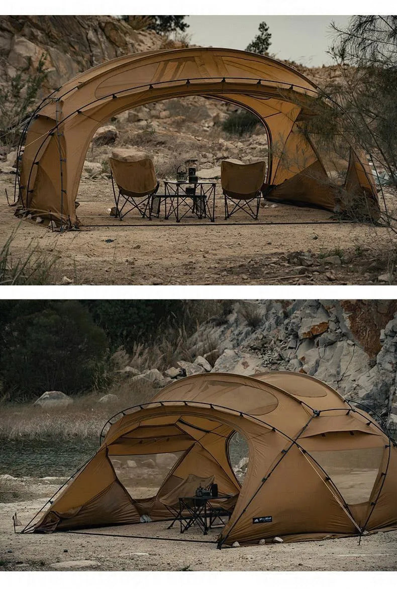 3FUL GEAR 2.0 Beetle 16 Dome Tent 70D Nylon Spherical Tent Breathable Large Space Tunnel Tent With Chimney Mouth Camping Hiking