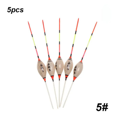 5pcs Fishing Floats Balsa Wood Flotteur Portable Durable Peche Shallow Floating Exquisite Models Accessories