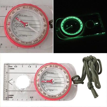 Luminous Compass High Accuracy Waterproof Adventure Warehouse Compass Multifunctional Outdoor with Magnifier for Hiking Survival